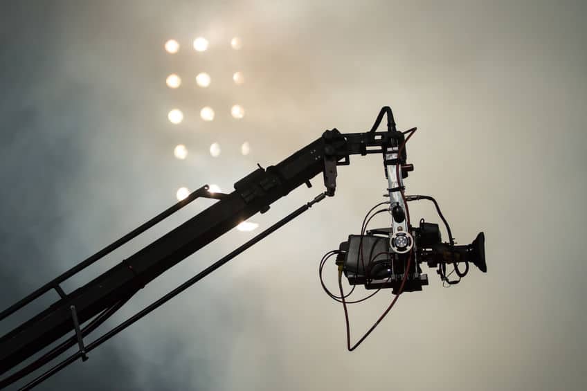 A camera used for live streaming attached to an extension